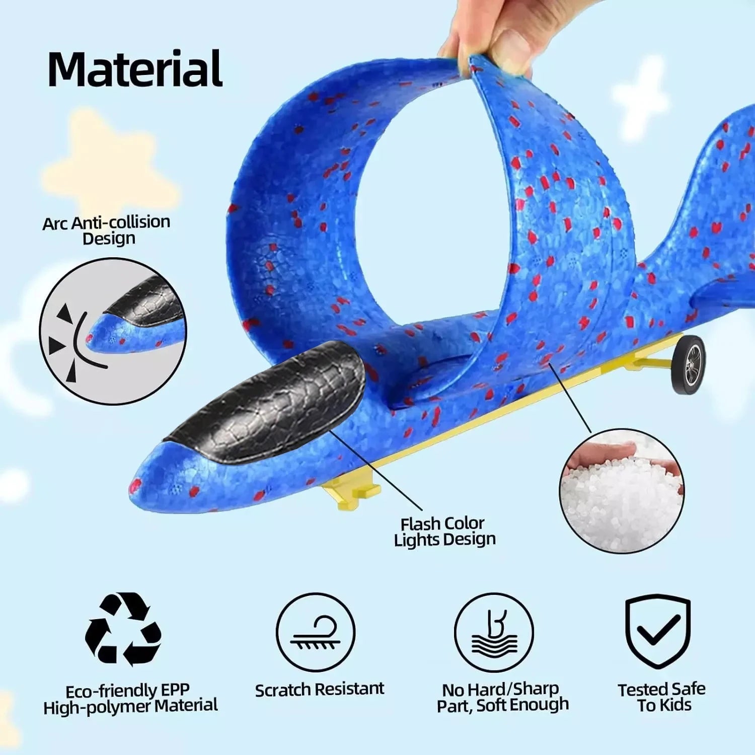 Glowing Foam Aircraft 10M Launcher Catapult Glider Airplane Gun Toy Children Outdoor Game Shooting Flying Boy Girl Holiday Gifts