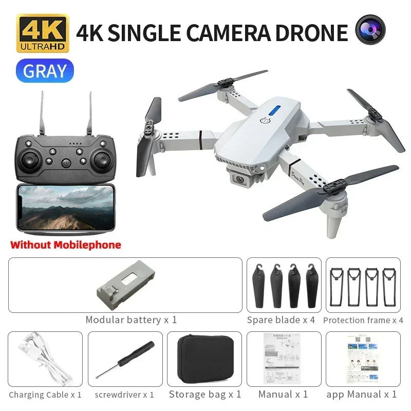 New E88Pro RC Drone 4K Professinal With 1080P Wide Angle Dual HD Camera Foldable RC Helicopter WIFI FPV Height Hold Apron Sell