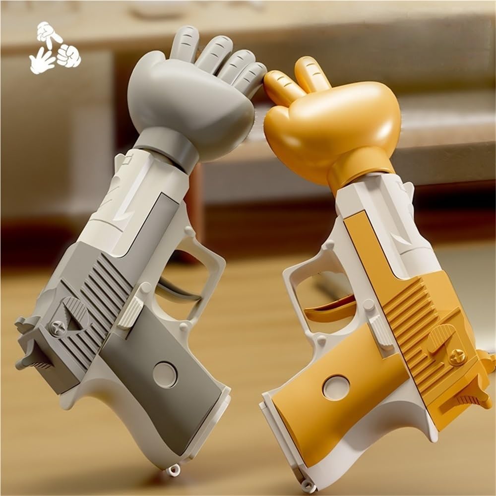 WUJIHE Rock Paper Scissors Gun Decompression Party Social Toy Stress Relief Prop Tiny Interactive Funny Toy Gun Birthday Gifts
