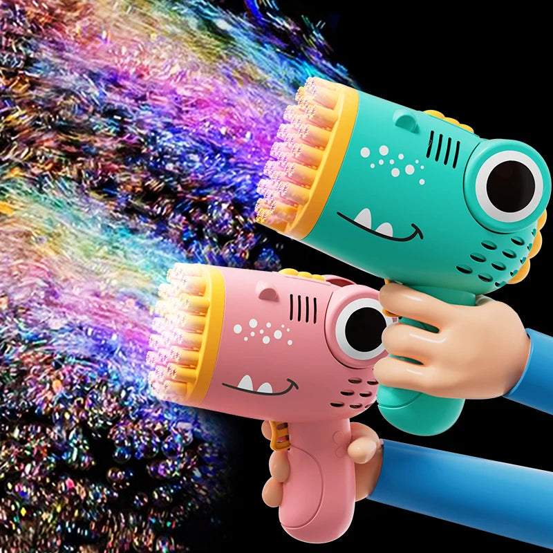 40 hole Dinosaur Bubble Gunner with Multi hole Bubble Gun Outdoor Entertainment Toy [No Bubble Water]