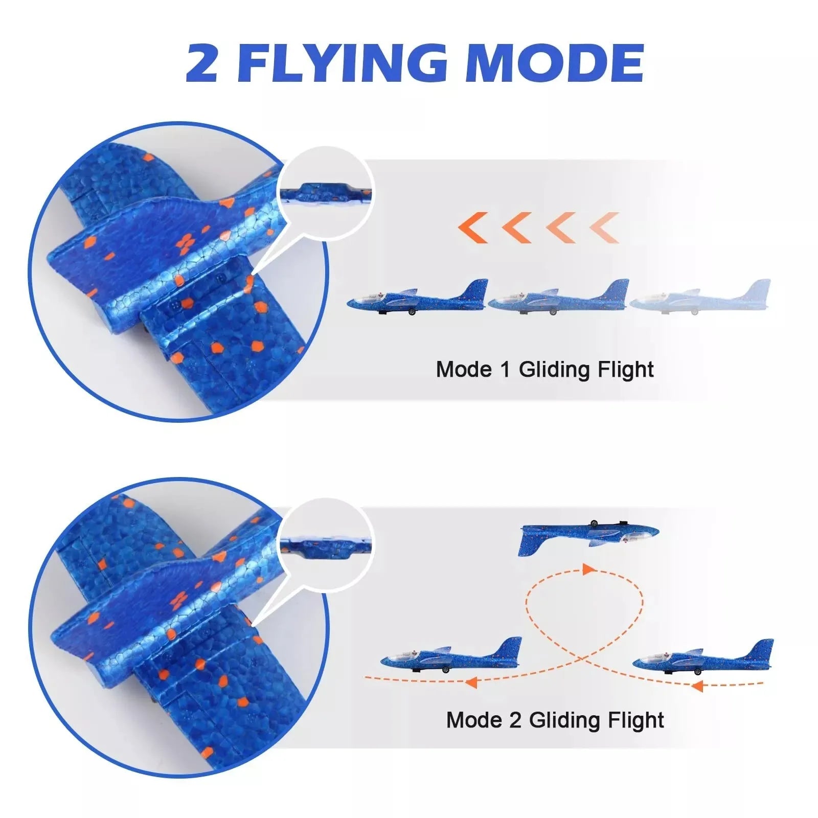Glowing Foam Aircraft 10M Launcher Catapult Glider Airplane Gun Toy Children Outdoor Game Shooting Flying Boy Girl Holiday Gifts