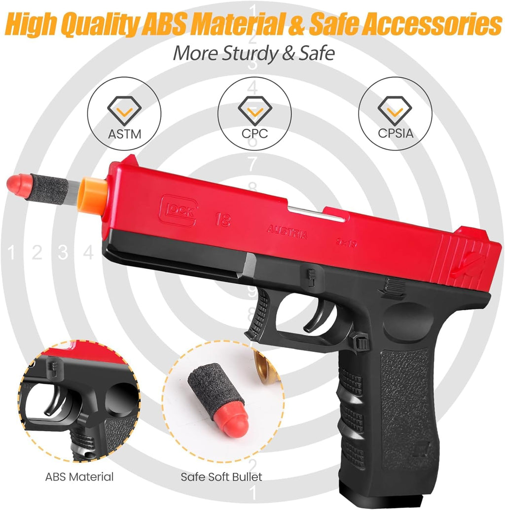 Toy Gun, Toy Guns for Boys, Upgrade Plastic Toy Pistol for Kids with Soft Foam, Children Education Foam Blaster Birthday Gift for Outdoor Play (Colour)