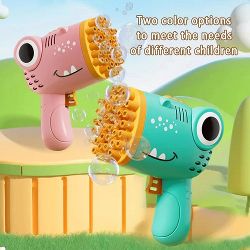 40 Hole Dinosaur Bubble Gun Automatic Electric Handheld Bubble Machine Outdoor Blowing Toys (Without Battery and Bubble Water)