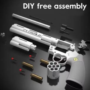 Toy Revolver Gun for Boys Pretend Play Toy Pistol with Shell Ejection Soft Darts Blaster Birthday Gift for Outdoors
