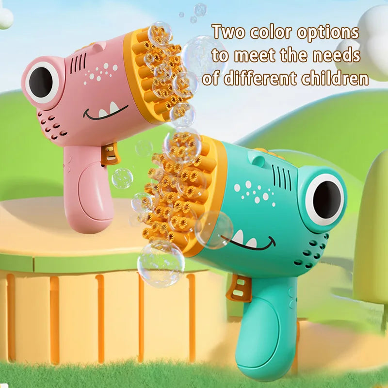 40 hole Dinosaur Bubble Gunner with Multi hole Bubble Gun Outdoor Entertainment Toy [No Bubble Water]