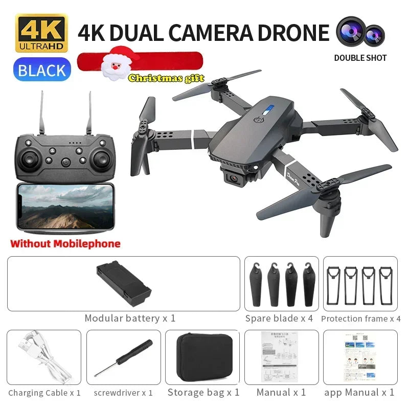 New E88Pro RC Drone 4K Professinal With 1080P Wide Angle Dual HD Camera Foldable RC Helicopter WIFI FPV Height Hold Apron Sell