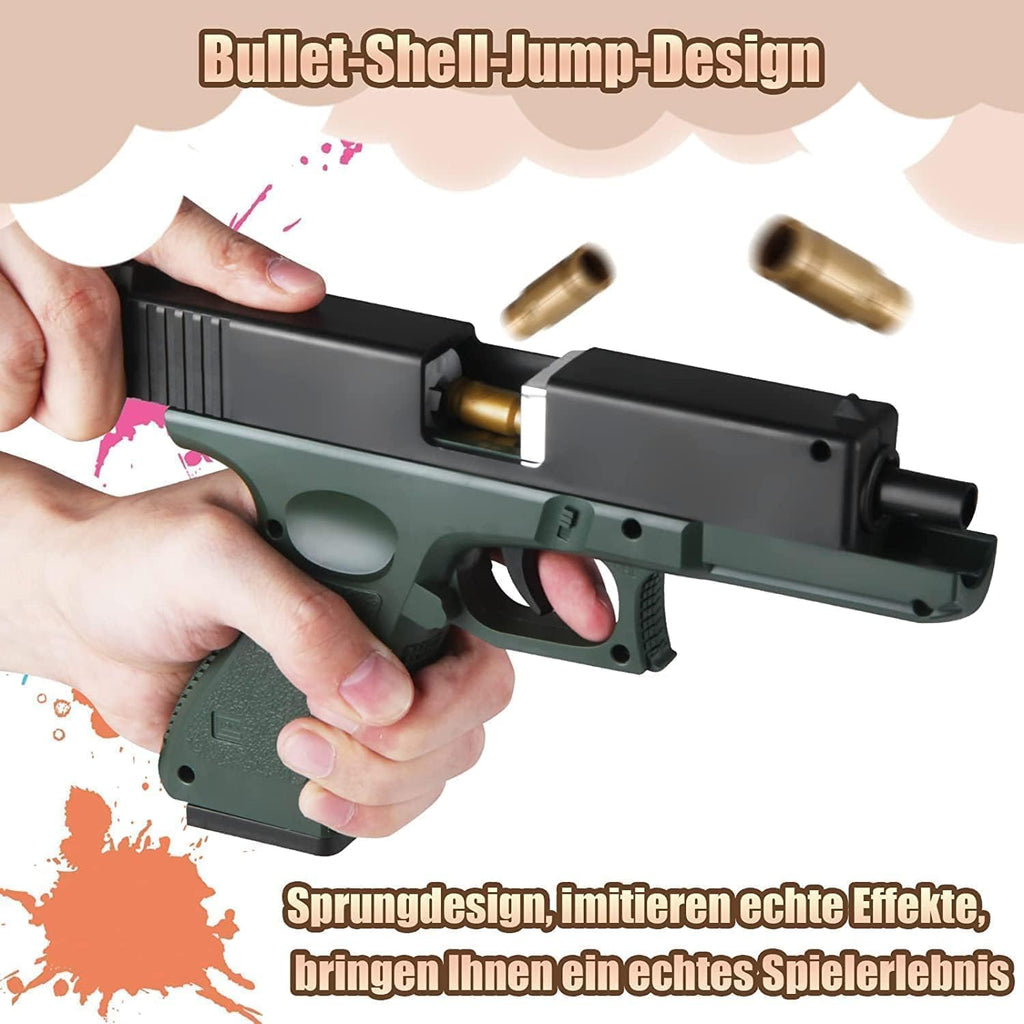 Squirt Boys Girls Shell Ejecting Soft Bullet Toy Gun - Red, 2 Ejecting Magazines, 16 Cartridges, 40 Bullets