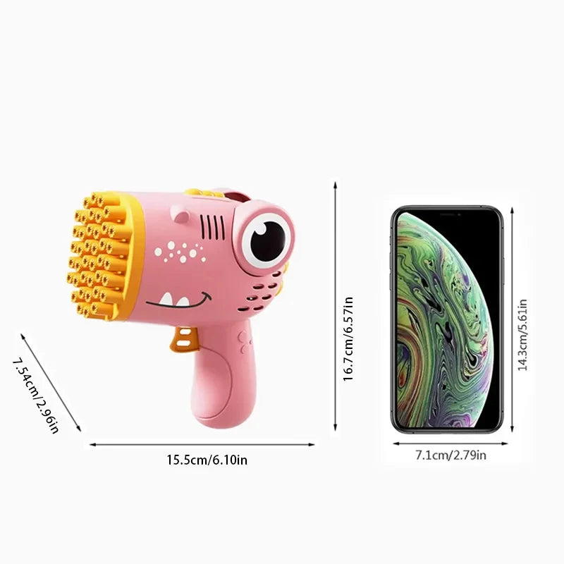 40 Hole Dinosaur Bubble Gun Automatic Electric Handheld Bubble Machine Outdoor Blowing Toys (Without Battery and Bubble Water)