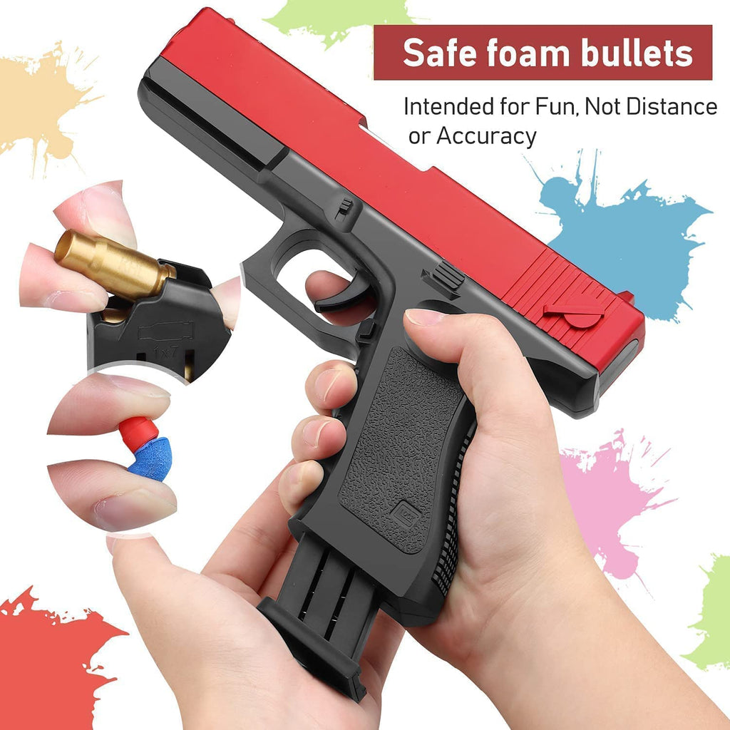 Toy Gun, Toy Guns for Boys, Upgrade Plastic Toy Pistol for Kids with Soft Foam, Children Education Foam Blaster Birthday Gift for Outdoor Play (Colour)